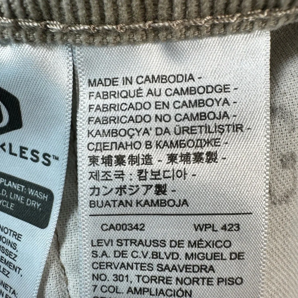 Levis 505 Men's‎ 31x32 Tan Khaki Regular Fit Corduroy Pants Straight Leg Casual